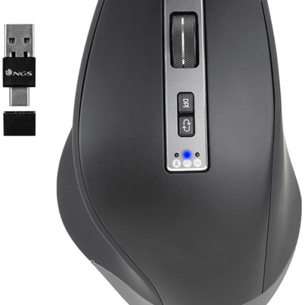 Rato Blur Óptico 800/1600/3200 Dpi s/ Fios Multimode 6 Botoes Recetor Usb - A + Usb - C 2,4 Ghz - NGS