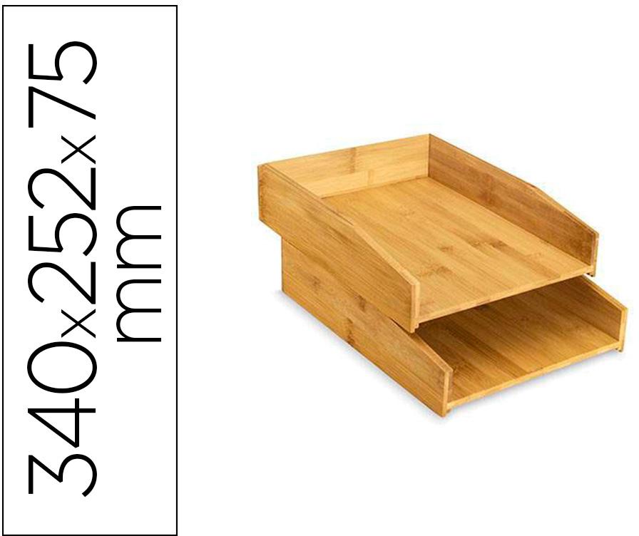Bandeja De Secretaria Cep Silva Bambu Lote De 2 Unidades 340X252X75 Mm - CEP