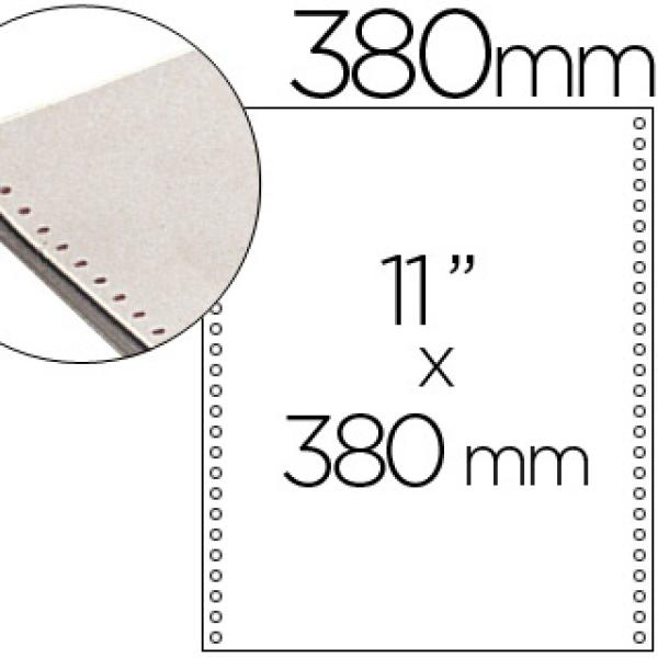 Papel Continuo, 380 mmx11'', Branco c/ 2500 Folhas, 1 Via