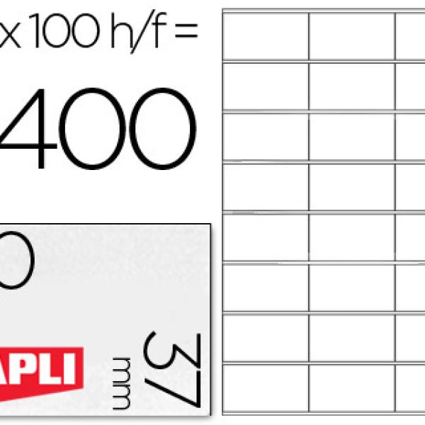 Etiquetas Adesivas Apli A4 70 X 37 mm
