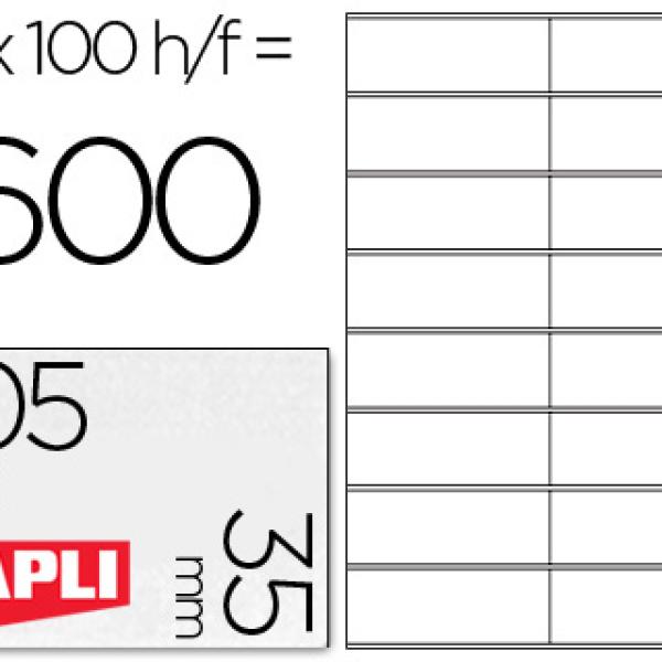 Etiquetas Adesivas Apli A4 105 X 35 mm