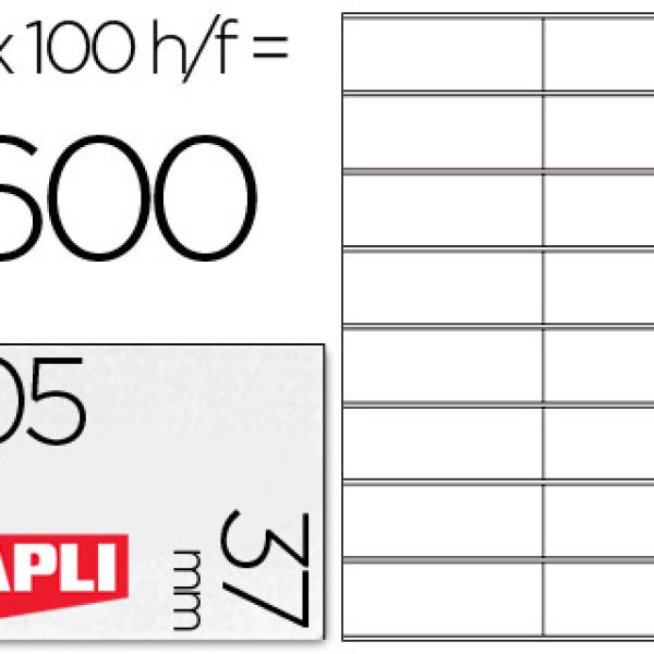 Etiquetas Adesivas Apli A4 105 X 37 mm