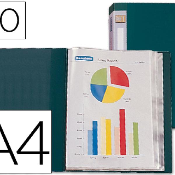 Capa Catalogo Din A4 c/ 40 Bolsas Verde
