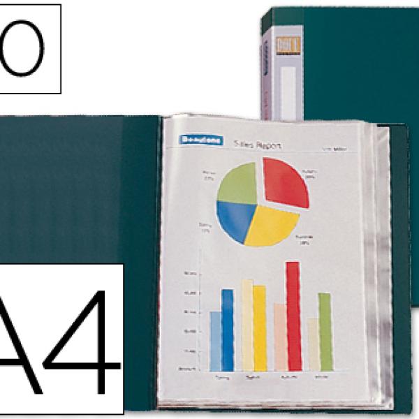 Capa Catalogo Din A4 c/ 60 Bolsas Verde