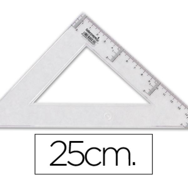 Esquadro 25 cm Plastico Transparente