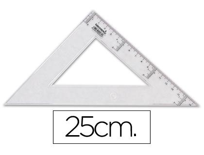 Esquadro 25 cm Plastico Transparente