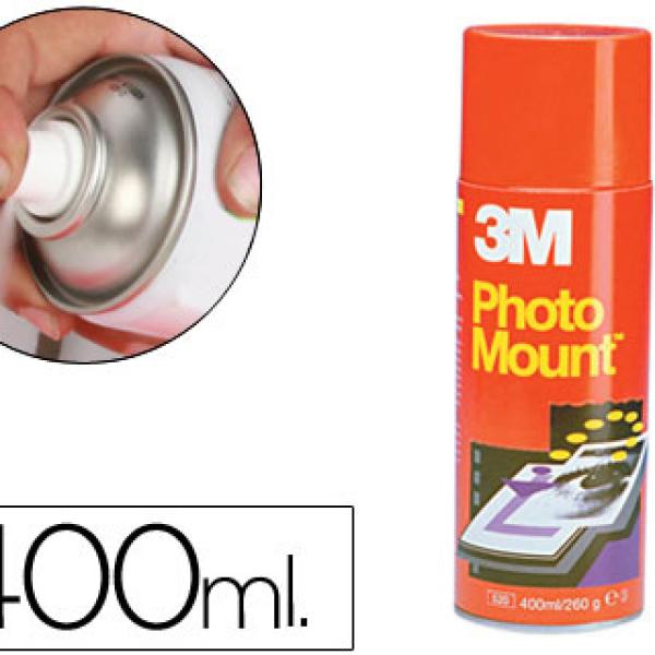 Cola Spray 3M Photo Mount Adesiva Permanente Embalagem de 400 ml