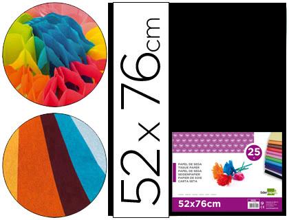 Papel Seda 52 X 76 cm 18 Gr Preto (25 Folhas)