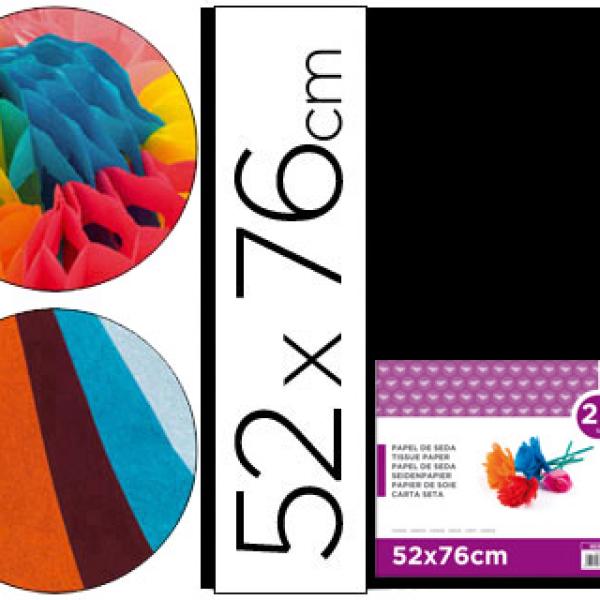 Papel Seda 52 X 76 cm 18 Gr Preto (25 Folhas)