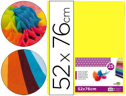 Papel Seda 52 X 76 cm 18 Gr Amarelo (25 Folhas)