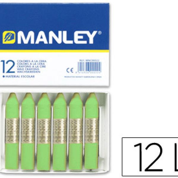 Lápis de Cera Manley 12 Unidades Verde Amarelado