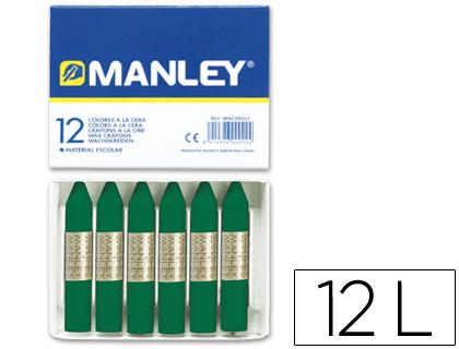 Lápis de Cera Manley 12 Unidades Verde - Esmeralda