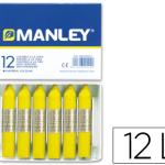 Lápis de Cera Manley 12 Unidades Amarelo Limao