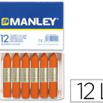 Lápis de Cera Manley 12 Unidades Laranja