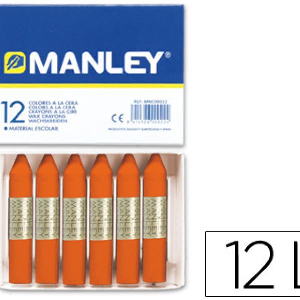 Lápis de Cera Manley 12 Unidades Laranja
