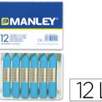 Lápis de Cera Manley 12 Unidades Azul Celeste