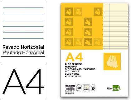 Bloco de Notas Colado A4 50F Pautado Amarelo
