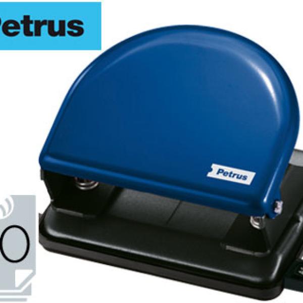 Furador Metalico Petrus 52, Capacidadee 20 Folhas Azul