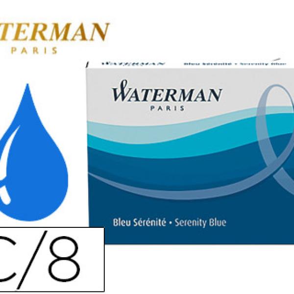 Tinta Waterman Azul Florida - Caixa8 Recargas Largos Std.