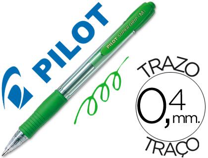 Caneta Pilot Super Grip Verde - Retratil - Com Grip - Tinta Base de Oleo