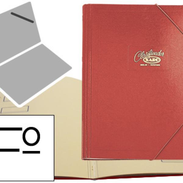 Pasta Classificadora Saro Cartão Compacto Folio Vermelha - 12 Departamentos