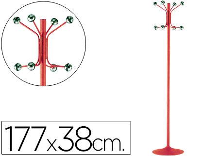 Cabide Sie c/ Pe Metalico Vermelho c/ 8 Suportes 177x38 cm