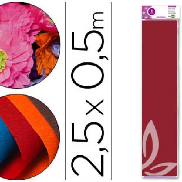 Papel Crepe em Celofane 50 cm X 2,5 M. Bordeaux Classico