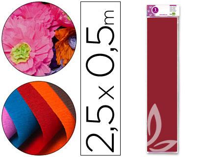 Papel Crepe em Celofane 50 cm X 2,5 M. Bordeaux Classico