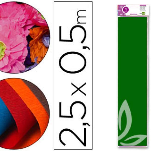Papel Crepe em Celofane 50 cm X 2,5 M. Verde - Escuro Classico