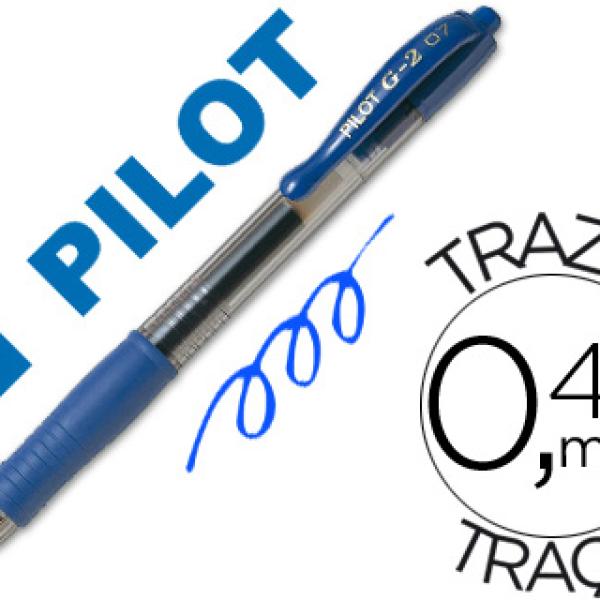 Caneta Pilot G - 2 Azul Tinta Gel - Retratil - Com Grip