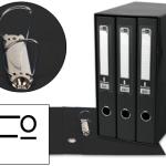 Módulo de 3 Pastas de Arquivo 2 Aneis Folio Lombada 60 mm Preto