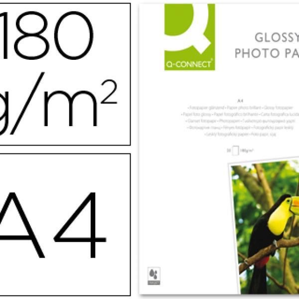 Papel Fotografico Q - Connect Glossy Din A4 180 Gramas Embalagem de 20 Folhas