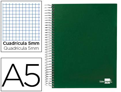 Caderno Espiral Paper Coat 160F A5 Quadriculado Verde