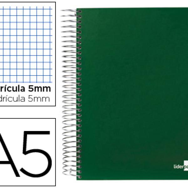 Caderno Espiral Paper Coat 160F A5 Quadriculado Verde