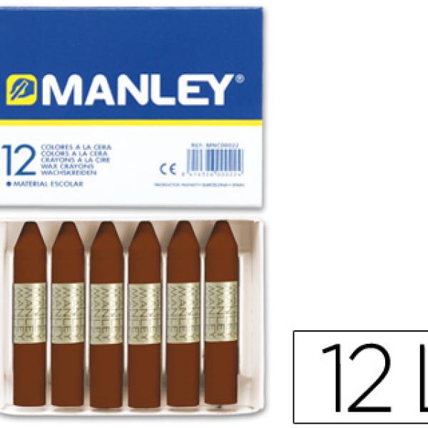 Lápis de Cera Manley 12 Unidades Pardo