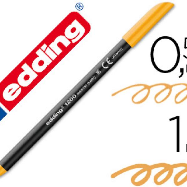 Marcador Edding Ponta Fibra 1200 Laranja Claro N.16 - Ponta Redeonda 0.5