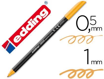 Marcador Edding Ponta Fibra 1200 Laranja Claro N.16 - Ponta Redeonda 0.5