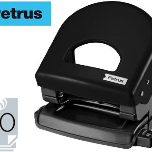 Furador Petrus 62 Color, Capacidadee 20 Folhas - Preto