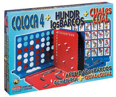 Jogo Falomir De Mesa Quatroem Linha+Quem? Quem+Barcos - FALOMIR