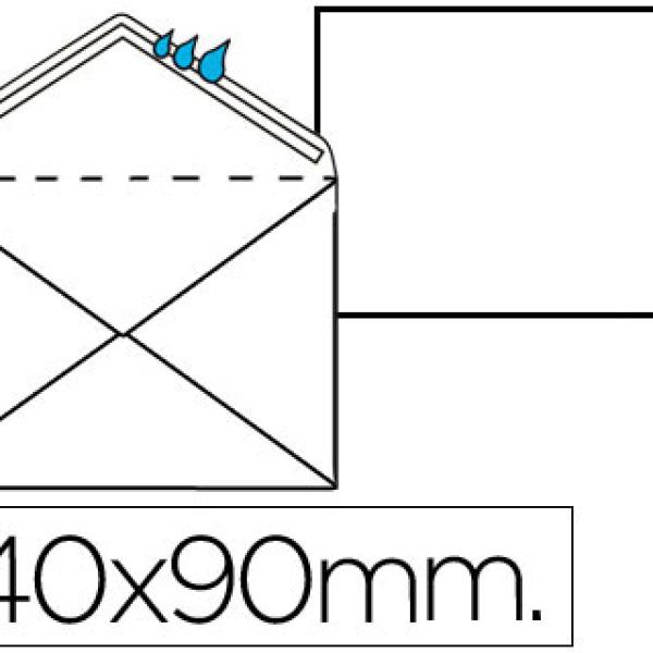 Envelope Mínimo Normalizado Branco 90x140mm Engomado Pack de 100 Unidades