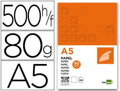 Resma 500x Folhas Papel de Escrita 80 Gr. Liso A5