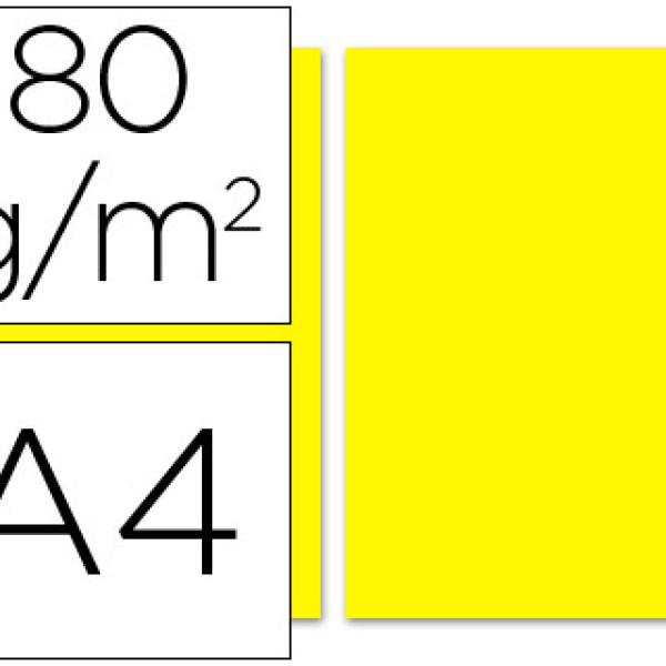 Papel de Cor Din A4 80 Gr Amarelo - Resma de 100 Folhas