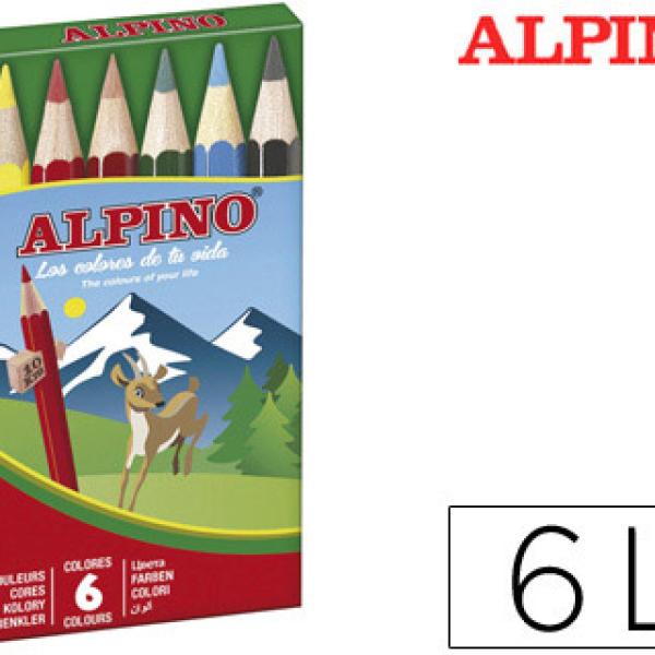 Lápis de Cores Alpino. 6 Unidades