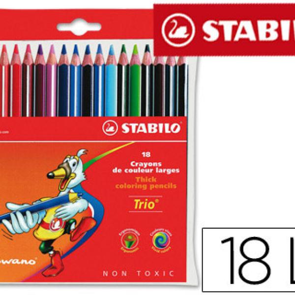 Lápis de Cores Trio Stabilo 18 Unidades