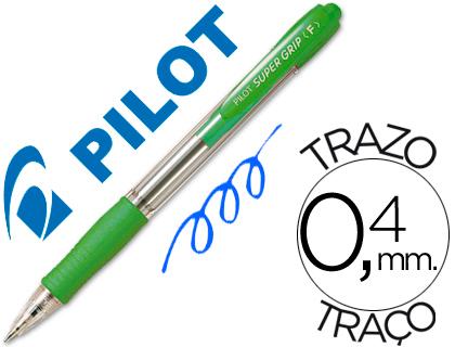 Caneta Pilot Super Grip Verde Claro - Retratil - Com Grip - Tinta Base de Oleo