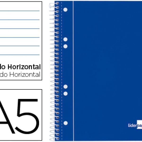 Caderno Espiral Capa Azul 80F A5 Pautado