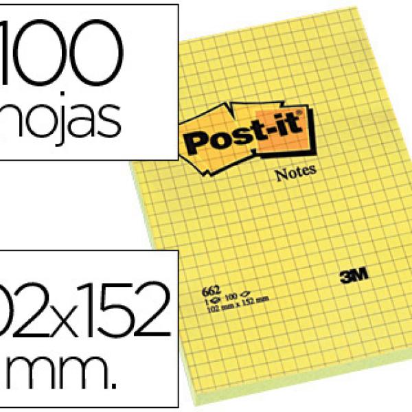 Bloco Notas Adesivas Post - It Quadriculado 102X152mm