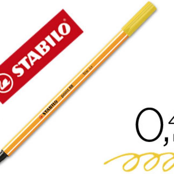 Marcador Stabilo Ponta de Fibra Point 88 Amarelo 0,4 mm
