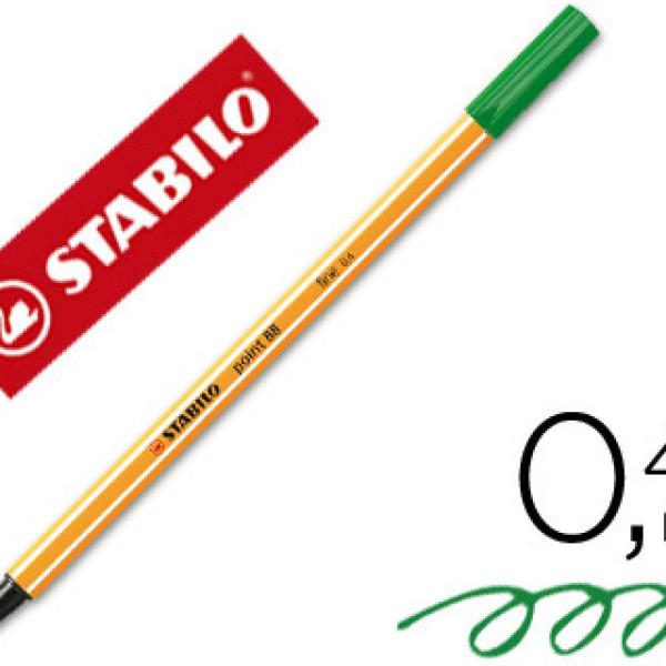 Marcador Stabilo Ponta de Fibra Point 88 Verde Folha 0,4 mm