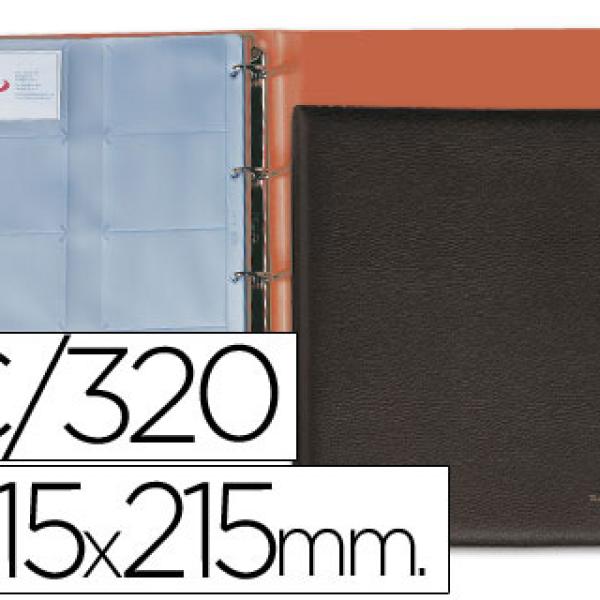 Capa Porta - Cartoes Pardo de Visita, 4 Aneis c/ 20 Bolsas